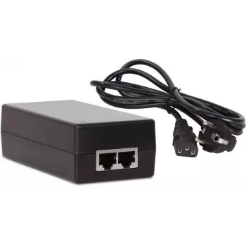 GETFORT GF-48D1000 Adaptador injetor PoE passivo 48W, 100-240V AC para 48V DC, 10/100 Mbps, 2x RJ45, compatível IEEE 802.3af/at