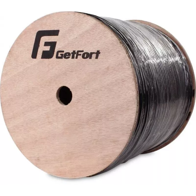 Cabo exterior GETFORT GF-DAC-12J com armadura, 12 fibras, monomodo OS2 G.652D, 1 m, para enterramento direto, preto