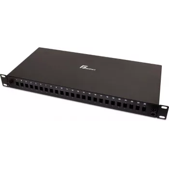 Painel de patch de fibra ótica fixo GETFORT GF-FO04-SX 1U 19 polegadas 24xSC simplex