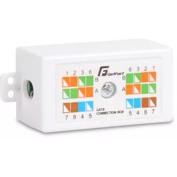 Conector de cabo GETFORT GF-LP-6UTP Cat.6 UTP inline, tipo Krone, branco