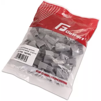 GETFORT GF-OS-RJ45-50 Capas de proteção para fichas RJ45 cinzentas, pack de 50, alívio de tensão para cabos Ethernet