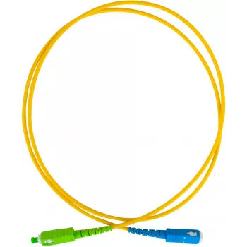 Cabo de patch de fibra ótica monomodo GETFORT GF-SUSAS5 SC/UPC para SC/APC Simplex 5m LSZH amarelo