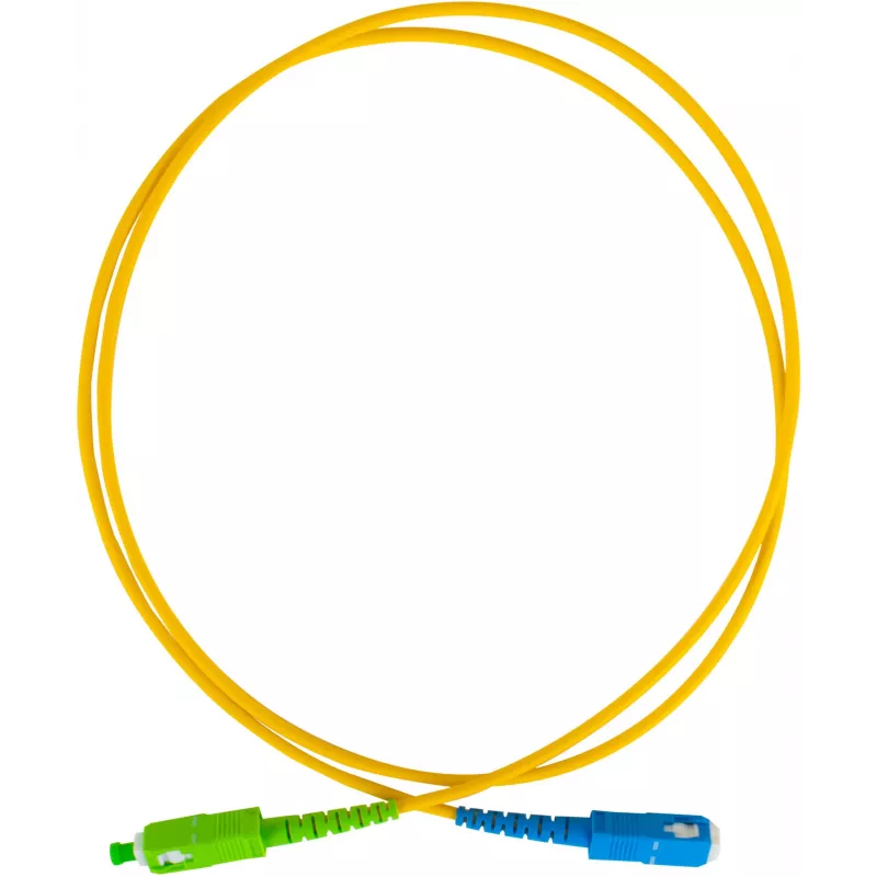 Cabo de patch de fibra ótica monomodo GETFORT GF-SUSAS5 SC/UPC para SC/APC Simplex 5m LSZH amarelo