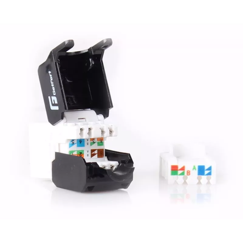 Módulo Keystone GETFORT KGF-6AUTP-NT Cat.6A UTP tool-less, RJ45 fêmea, branco