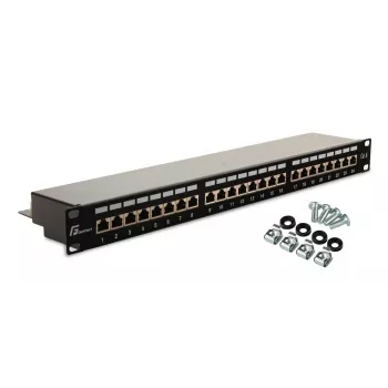 GETFORT PGF-6FTP24-B6 patch panel FTP Cat.6 24 portas 19 polegadas 1U preto