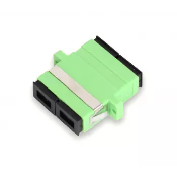 GETFORT Adaptador de fibra ótica SC/APC duplex, monomodo, verde, montagem em painel com flange