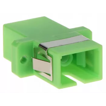 GETFORT SC/APC Adaptador de fibra ótica simplex, monomodo, verde, montagem por flange