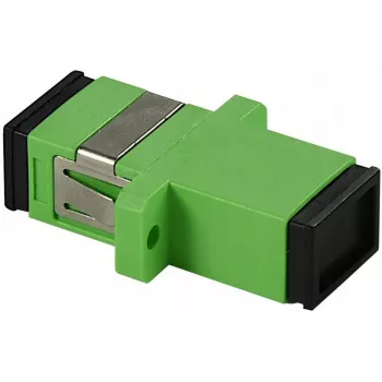 GETFORT SC/APC Adaptador de fibra ótica simplex, monomodo, verde, montagem por flange
