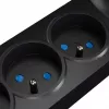 Régua de tomadas com proteção contra sobretensões GETFORT 5P-1.5M-B-USB, 5 tomadas, 2 USB, 1,5 m, preto