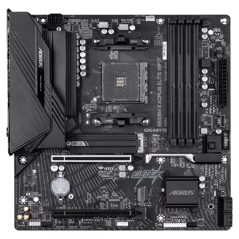 Gigabyte B550M X AORUS ELITE WIFI7 Placa-mãe Micro-ATX (AM4, DDR4, 2x M.2, Wi-Fi 7)