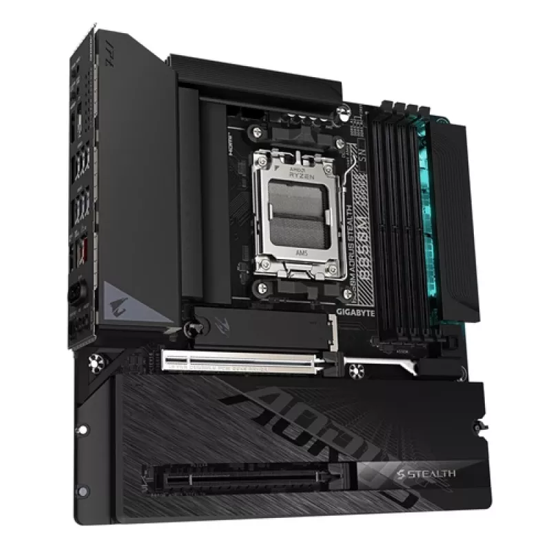 GIGABYTE B850M AORUS STEALTH AM5 placa-mãe Micro-ATX, DDR5, 2.5GbE, Wi-Fi 6E, 3x M.2