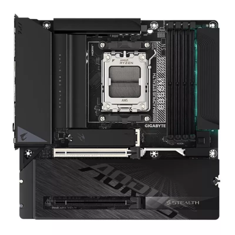 GIGABYTE B850M AORUS STEALTH AM5 placa-mãe Micro-ATX, DDR5, 2.5GbE, Wi-Fi 6E, 3x M.2