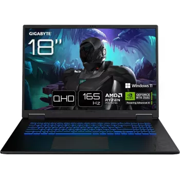 Portátil GIGABYTE Gaming A18 3WHK3DEC64SH 18 polegadas WQXGA Ryzen 7 32GB RAM SSD
