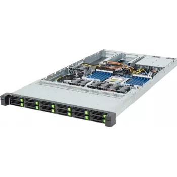 Gigabyte R163-ZG2-AAJ2 Servidor Rack 1U AMD EPYC 9004/9005 12x2,5 polegadas NVMe/SATA/SAS 2x2000W Fontes de alimentação redundantes Sem SO