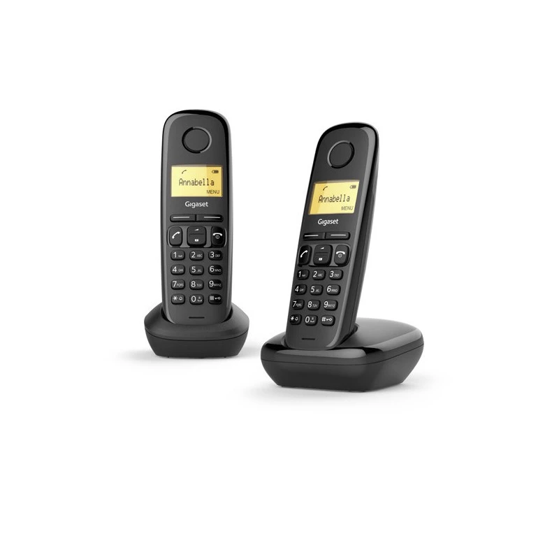 Gigaset A170 Duo preto telefone sem fios DECT com atendedor de chamadas, 2 telefones, ECO DECT