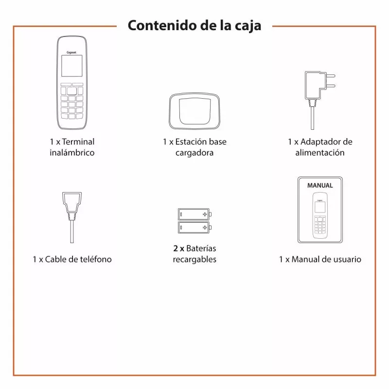 Gigaset A270 telefone sem fios DECT preto