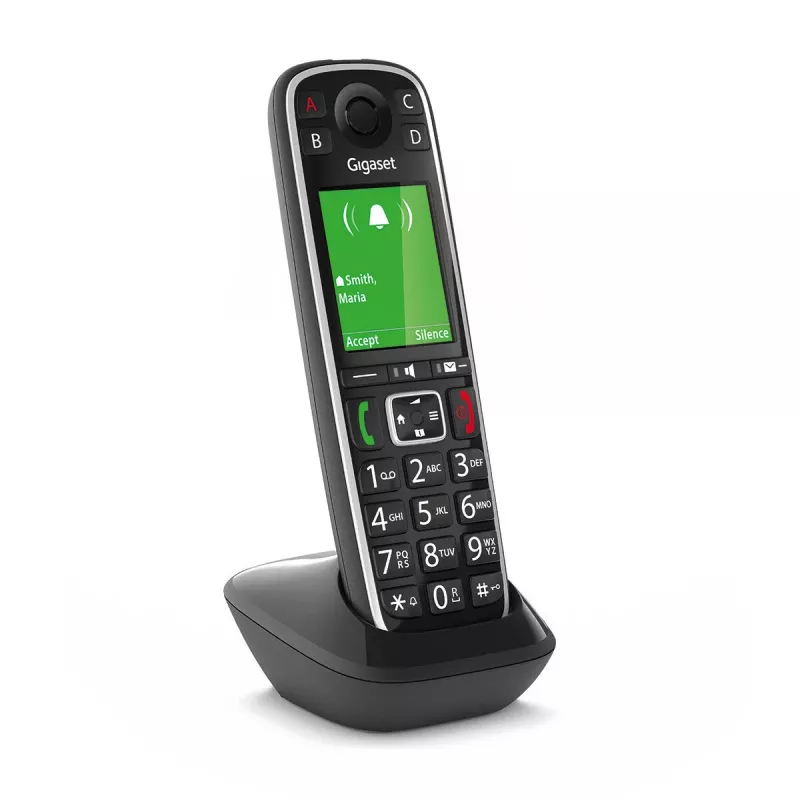 Gigaset E720HX Telefone adicional sem fios DECT com identificação de chamadas, Preto