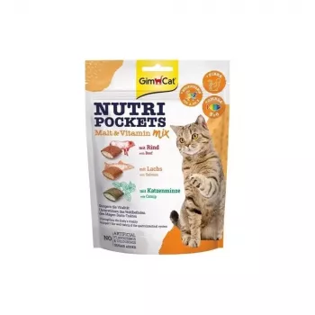 GimCat Nutri Pockets malt & vitamin mix petiscos para gatos 150g