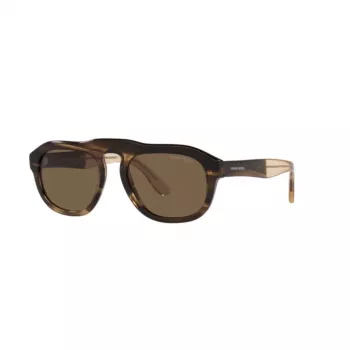 Óculos de sol de homem GIORGIO ARMANI AR8173-595873, armação de acetato Havana, lentes de policarbonato cinzentas, 52 mm