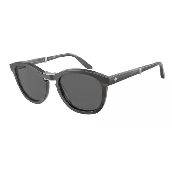 Óculos de sol quadrados de homem Giorgio Armani AR8170-5964B1 Havana acetato com lentes azuis degradê