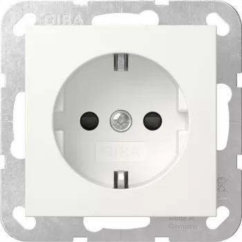 GIRA 418303 Tomada SCHUKO com proteção reforçada contra contacto, System 55, branco puro brilhante