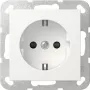 Tomada SCHUKO Gira 418327 com SafetyPlus, terminais de parafuso, System 55, branco puro mate