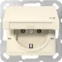 Tomada SCHUKO Gira 445401 com tampa basculante, System 55, branco creme brilhante