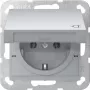 GIRA 445426 tomada SCHUKO System 55 encastrar alumínio com tampa basculante, 16 A, 250 V, IP44