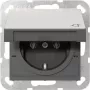 Gira 4454600 tomada SCHUKO com tampa basculante, System 55, aço inoxidável