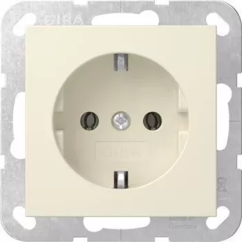Gira 446601 Tomada SCHUKO encastrar sem garras System 55 branco creme brilhante