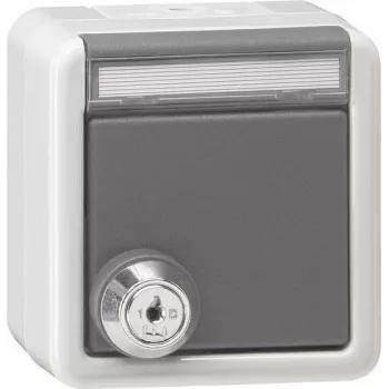 Gira 456930 tomada Schuko com tampa basculante bloqueável, fecho igual, branco puro brilhante