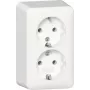 GIRA 478013 tomada SCHUKO 2 tomadas com placa de montagem, saliente, branco puro