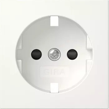 Gira 492103 Tampa para tomada SCHUKO com tampa basculante, System 55, branco puro