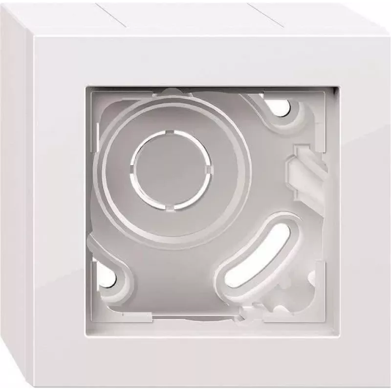 Gira E2 caixa de superfície 1 tomada com moldura, branco puro 106129