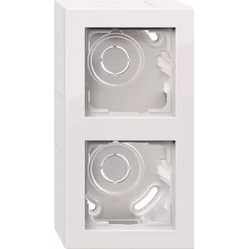 Caixa de sobrepor Gira E2, 2 módulos com moldura, branco puro 106229