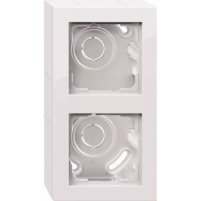 Caixa de sobrepor Gira E2, 2 módulos com moldura, branco puro 106229