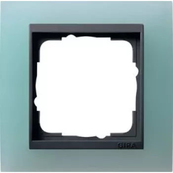 Gira Event Opak Antracite com placa central azul Moldura de cobertura 1 módulo 021185