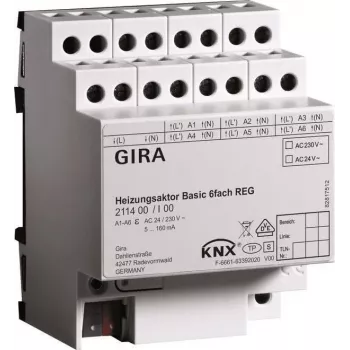 Atuador de aquecimento GIRA 6 vias basic KNX REG 211400