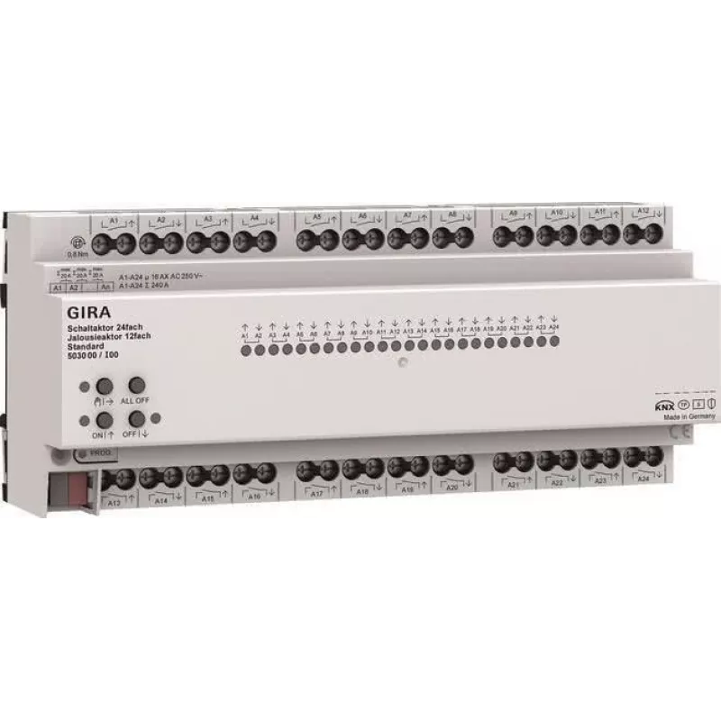 Gira KNX ONE 503000 atuador de comutação e estores 24x/12x 16 A standard
