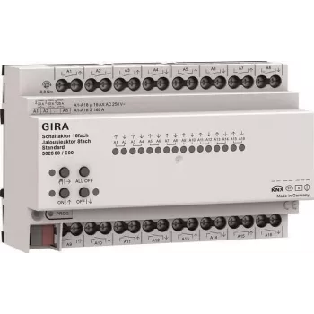Gira KNX atuador de comutação e estores/persianas 16/8 vias 16 A REG Plus com KNX Secure 502800