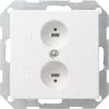 Gira tomada de ligação para altifalantes System 55, Standard 55, E2, Event, Event Klar, Event Opak, Esprit, ClassiX branco puro (040203)