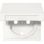 Gira 492227 cobertura com tampa articulada para tomada SCHUKO, branco puro mate