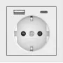 Tomada SCHUKO Gira com alimentação USB, 2x USB-A 5V 2,1A, encastrar, branco puro brilhante 245970