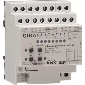 GIRA atuador de estores 4 vias REG KNX/EIB 230V AC 103900