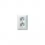 Moldura Gira Standard 55 para tomada dupla Schuko, branco puro acetinado (0780 04)