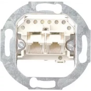 Gira anel de suporte com placa central para tomadas UAE/IAE/ISDN, System 55, E2, Event, Esprit, ClassiX, F100, 1 tomada, encastrar, abertura 50x50 mm, termoplástico sem halogéneos 018700
