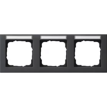 Gira System 55 Moldura de cobertura tripla horizontal preto brilhante (109309)