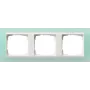 Gira 0213395 Event Opak Moldura de cobertura, 3 módulos, menta com moldura intermédia branco puro brilhante
