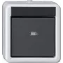 Gira System 55 Tampa de interruptor de balancim, antracite mate, símbolo luz/desligado, encaixável, termoplástico, isento de halogéneos, resistente aos UV 515230
