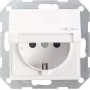 Gira System 55 tomada Schuko, branco puro brilhante, 16 A, 250 V, terminais de parafuso, montagem encastrada 045403